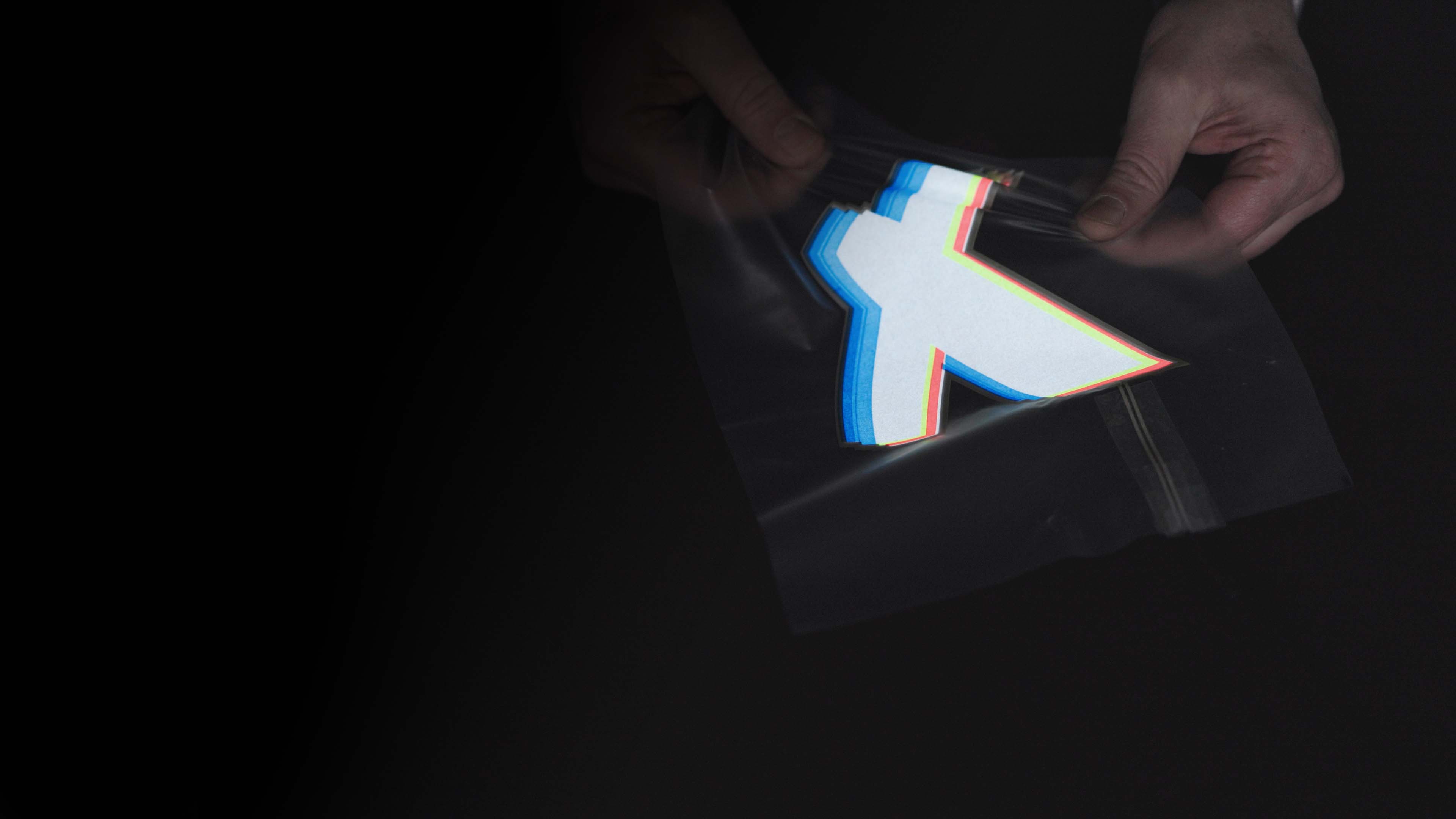 X-TENSE electroluminescent foil being stretched